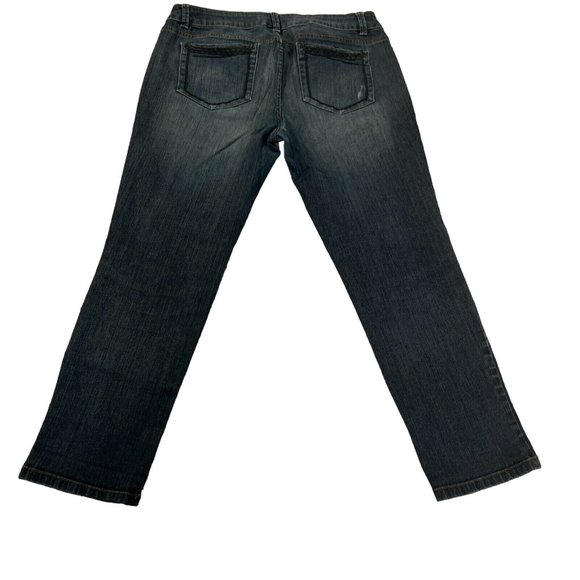 ELLE Jeans Women's Size 12 Stretch Cotton Blend Stitching on Back Pockets Blue F - Picture 8 of 11